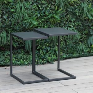 Nesting side tables set grey