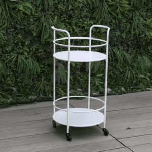round service cart white