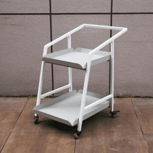 Garden service cart rectangle white
